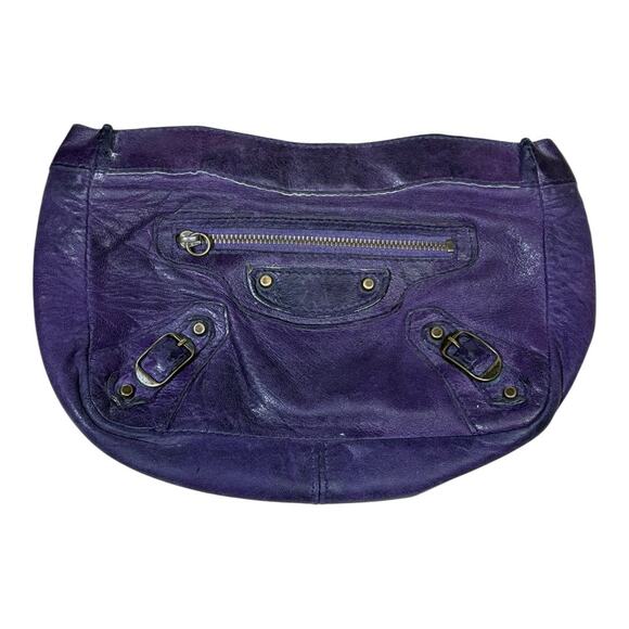 Balenciaga Vintage Purple Leather Pouch Clutch - Picture 1 of 6